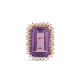 Amethyst and Pearl Ring