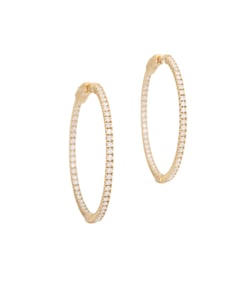Pair of Diamond Hoop Earrings