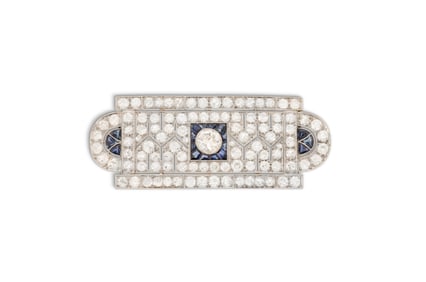 Diamond and Sapphire Brooch