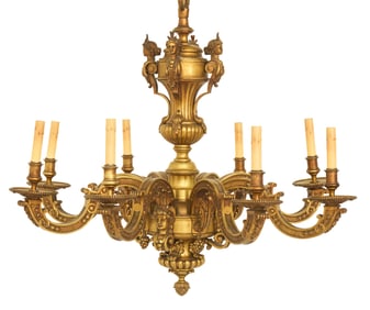 French Gilt-Bronze Chandelier