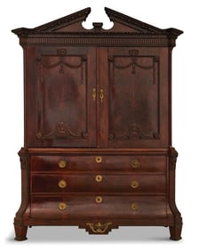 Dutch Mahogany Linen Press