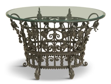 Iron and Glass Garden Table