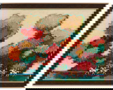 David Pryor Adickes (US/Texas, b. 1927): David Pryor Adickes(American/Texas, b. 1927)"Untitled"oil on canvas affixed to boardsigned lower right.Framed.30" x 40", framed 35" x 45" Provenance: The Estate of Martha Turner & Glenn Bauguss,