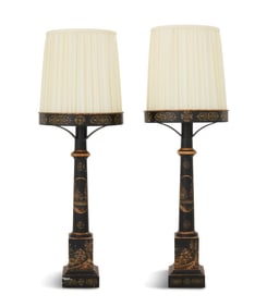 Pair of Chinoiserie Tole Table Lamps