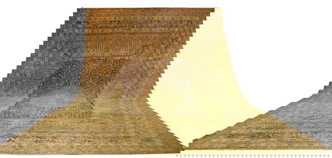 Antique Persian Lavar Kerman Carpet: Antique Persian Lavar Kerman Carpetca. 1880, signed and dated.21' 8" x 32' Provenance: According to a sales invoice from J.P Molyneux this carpet was commissioned for the Golestan Palace, Tehran, Iran