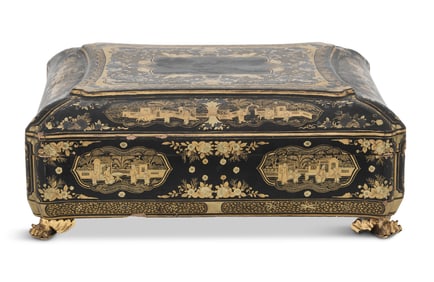 Chinese Export Lacquered Game Box