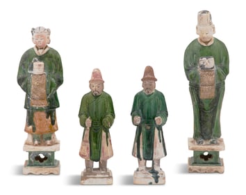 Four Sancai-Glazed Pottery Tomb Figures