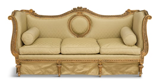 Louis XVI-Style Giltwood Sofa