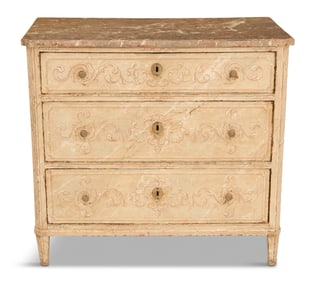 Italian Polychrome and Faux Marbre Commode