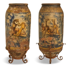 Pair of Monumental Terracotta Vessels