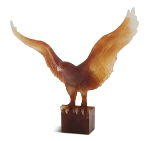 French Daum Pate de Verre Glass L'Aigle Roi
