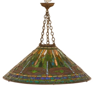 Tiffany Studios Leaded Glass Dragonfly Light