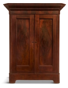 American Late Classical Figured Mahogany Armoire