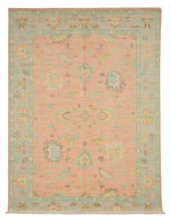 Turkish Angora Oushak Carpet: Turkish Angora Oushak Carpet10' 2" x 14'