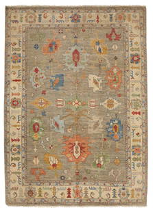 Turkish Angora Oushak Carpet: Turkish Angora Oushak Carpet9' x 12' 4"