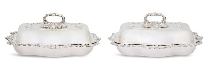 Pair of Victorian Silverplate Entree Dishes