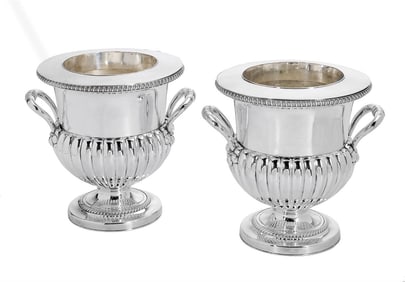 Pair of Victorian Silverplate Wine Coolers