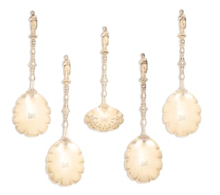 Victorian Neoclassical Sterling Gilt Berry Set