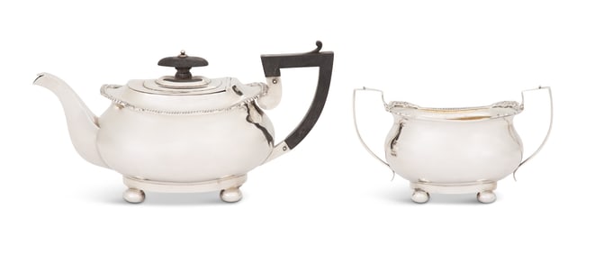 Late Victorian Sterling Teapot and Sugar Bowl