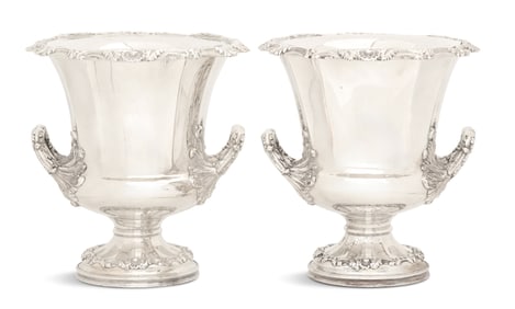 Pair of Victorian Silverplate Wine Coolers