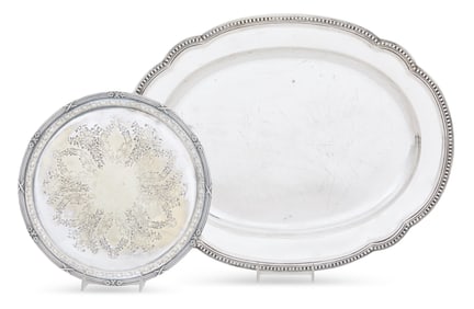 Victorian Silverplate Salver and Platter