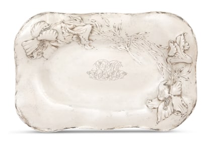 Sterling Silver Art Nouveau Bread Tray