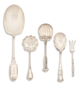 Five American Fancy Sterling Serving Pieces