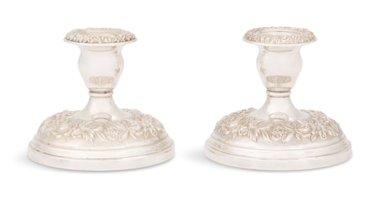 Pair of Kirk & Son Sterling Silver Candlestands