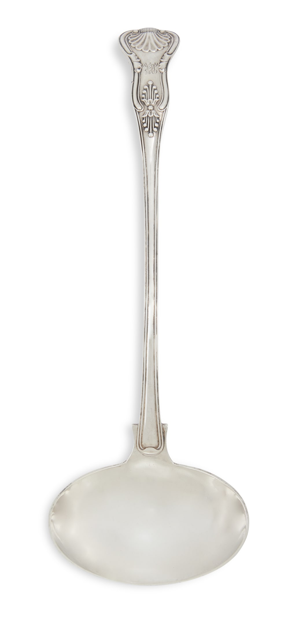 George V Sterling Silver Ladle: George V Sterling Silver Ladlehallmarked London, 1916-1917, by Mappin & Webb, in the traditional "King's" pattern, with elliptical bowl and shell heel, monogrammed "HA".l. 13"; 10.54 t. oz.