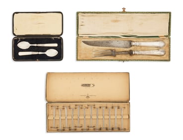 Three Cased Sets of Dining Utensils