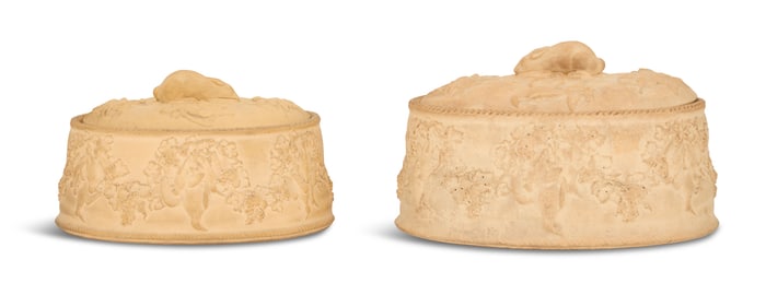 Two Wedgwood Caneware Graduated Pie Dishes