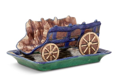 Majolica Asparagus Cart