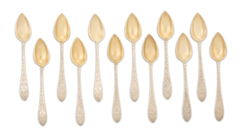 12 Whiting Sterling Silver Citrus Spoons