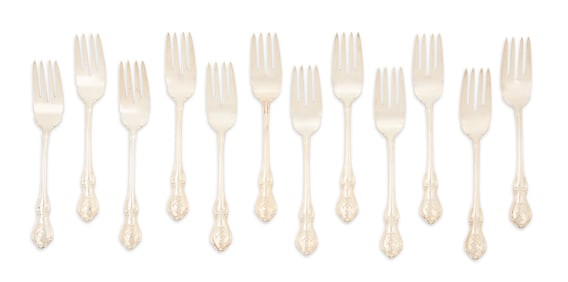 12 Royal Saudi Arabian Navy Sterling Salad Forks