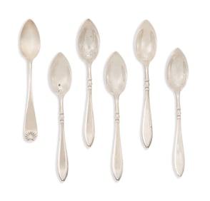 Six American Sterling Silver Citrus Spoons