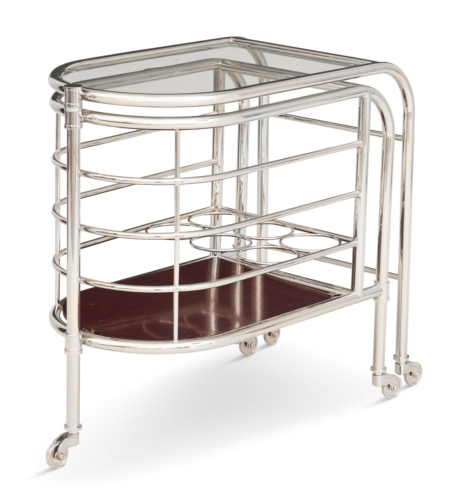 Art Deco-Style Chrome-Plated Bar Cart (1 of 2)