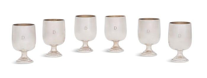 Six Cartier Sterling Silver Cordials