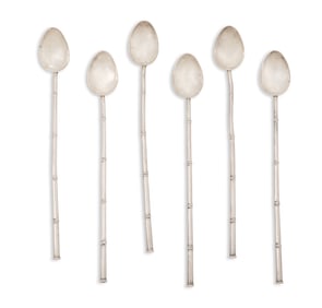 Six Chinese Export Sterling Iced Tea Sippers