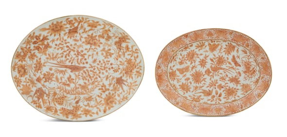 Two Similar Chinese Export Porcelain Platters