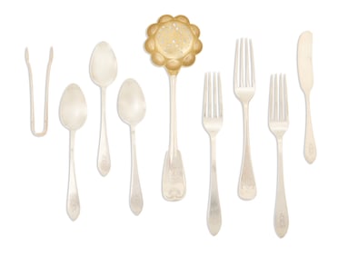 Nine Pieces of Tiffany Sterling Silver Flatware