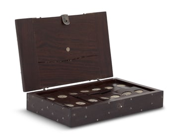 William Spratling Silver and Rosewood Domino Set