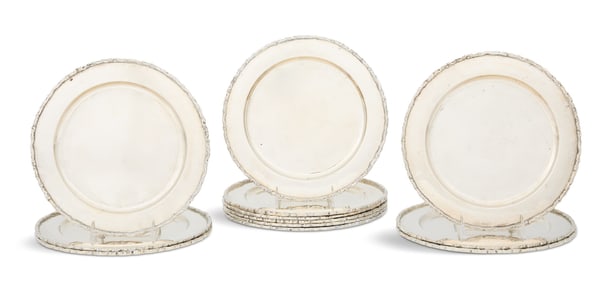 Twelve Mexican Silverplate Service Plates