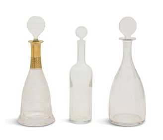 Three Contemporary Crystal Decanters