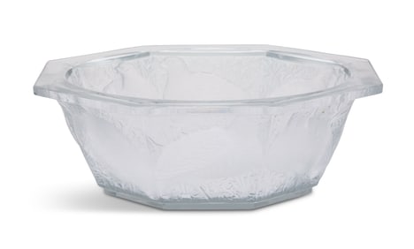 Lalique "Caille" Molded Crystal Bowl