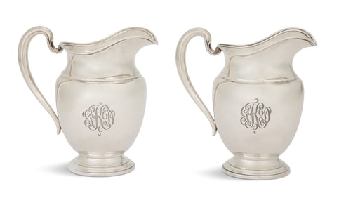 Pair of International Sterling Water Pitchers