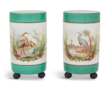 Pair of English Aesthetic Porcelain Vases