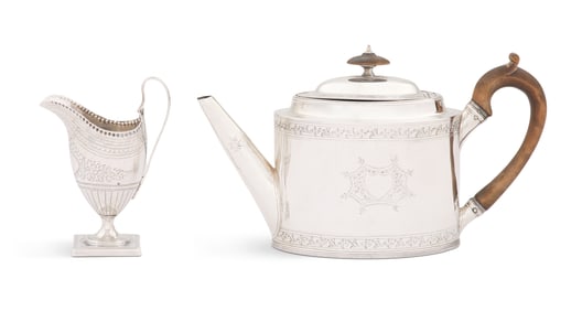 Late Georgian Sterling Teapot and Cream Jug