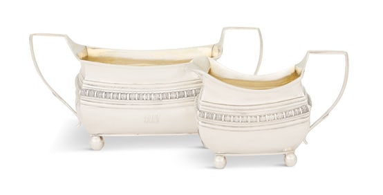 Late Georgian Sterling Silver Cream and Sugar Set