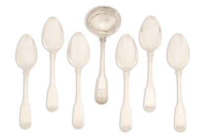 Late Georgian "Fiddle Thread" Sterling Flatware