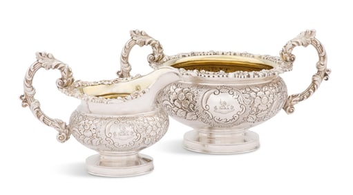 George IV Sterling Silver Cream and Sugar Set